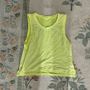 Neon Yellow Lululemon Cropped Tank